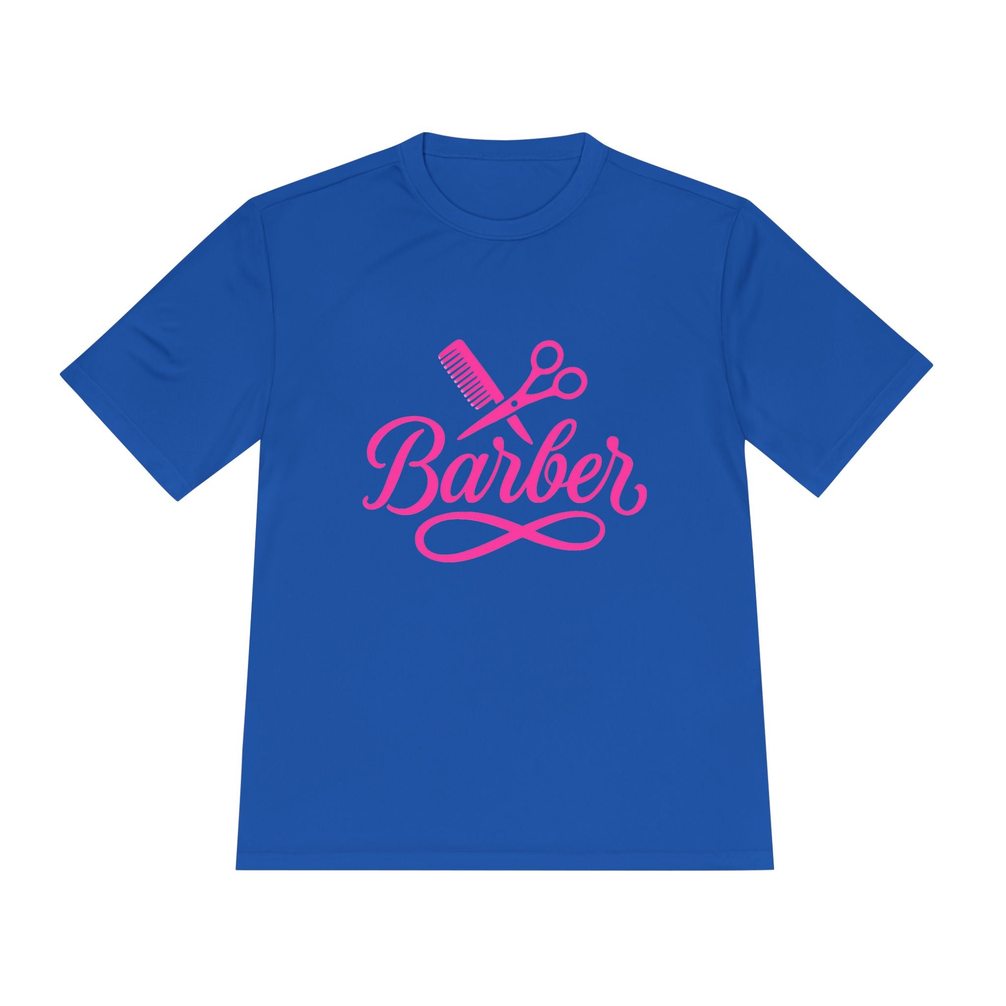 She Cuts Tee — Pink Barber/Hairstylist Graphic Moisture-Wicking Shirt