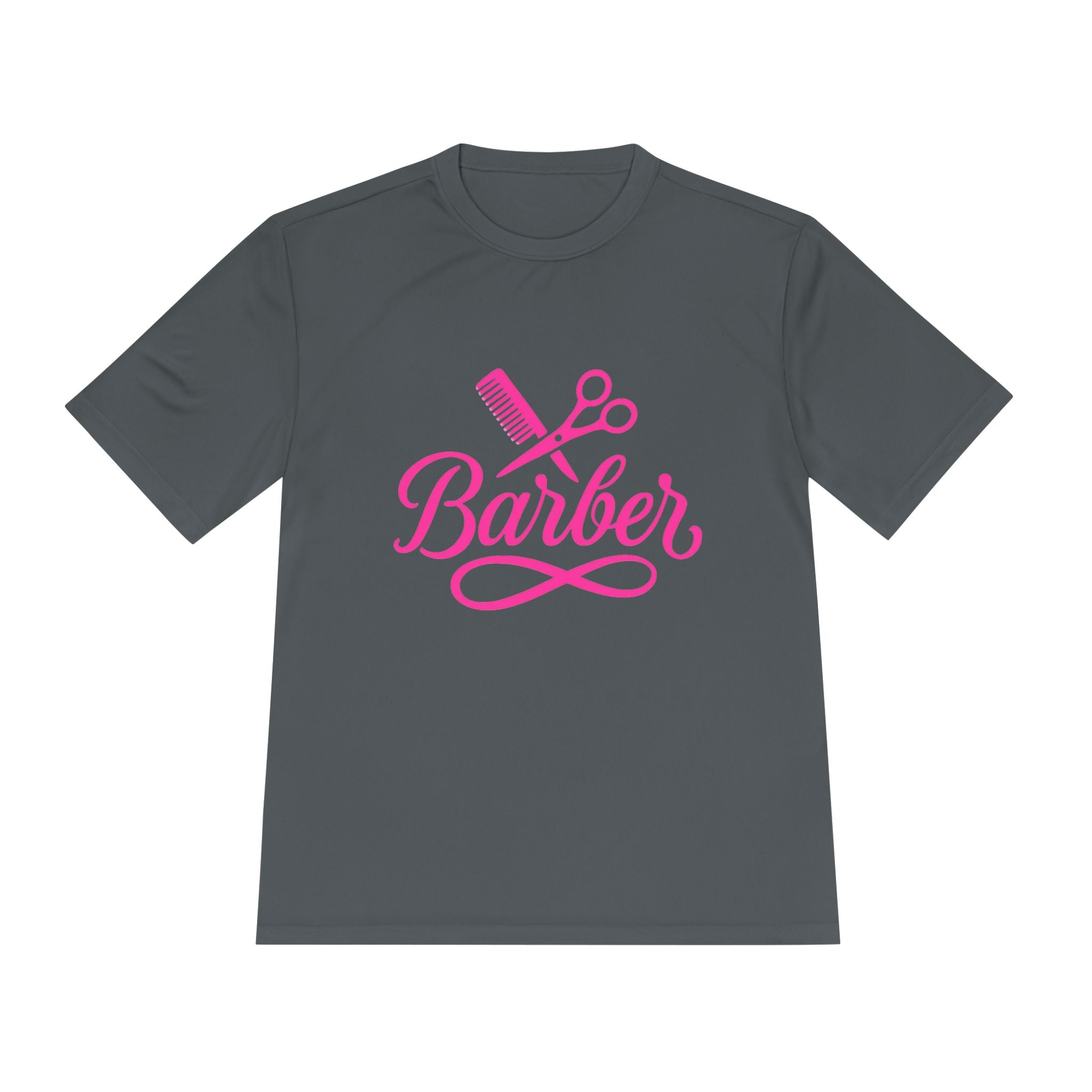 She Cuts Tee — Pink Barber/Hairstylist Graphic Moisture-Wicking Shirt