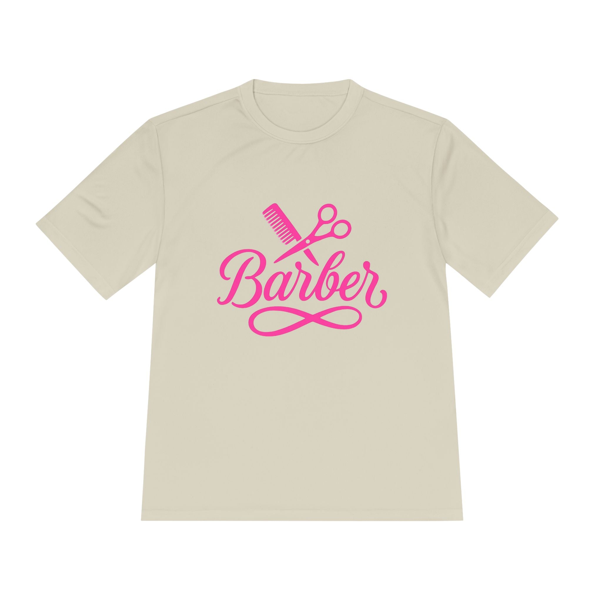 She Cuts Tee — Pink Barber/Hairstylist Graphic Moisture-Wicking Shirt