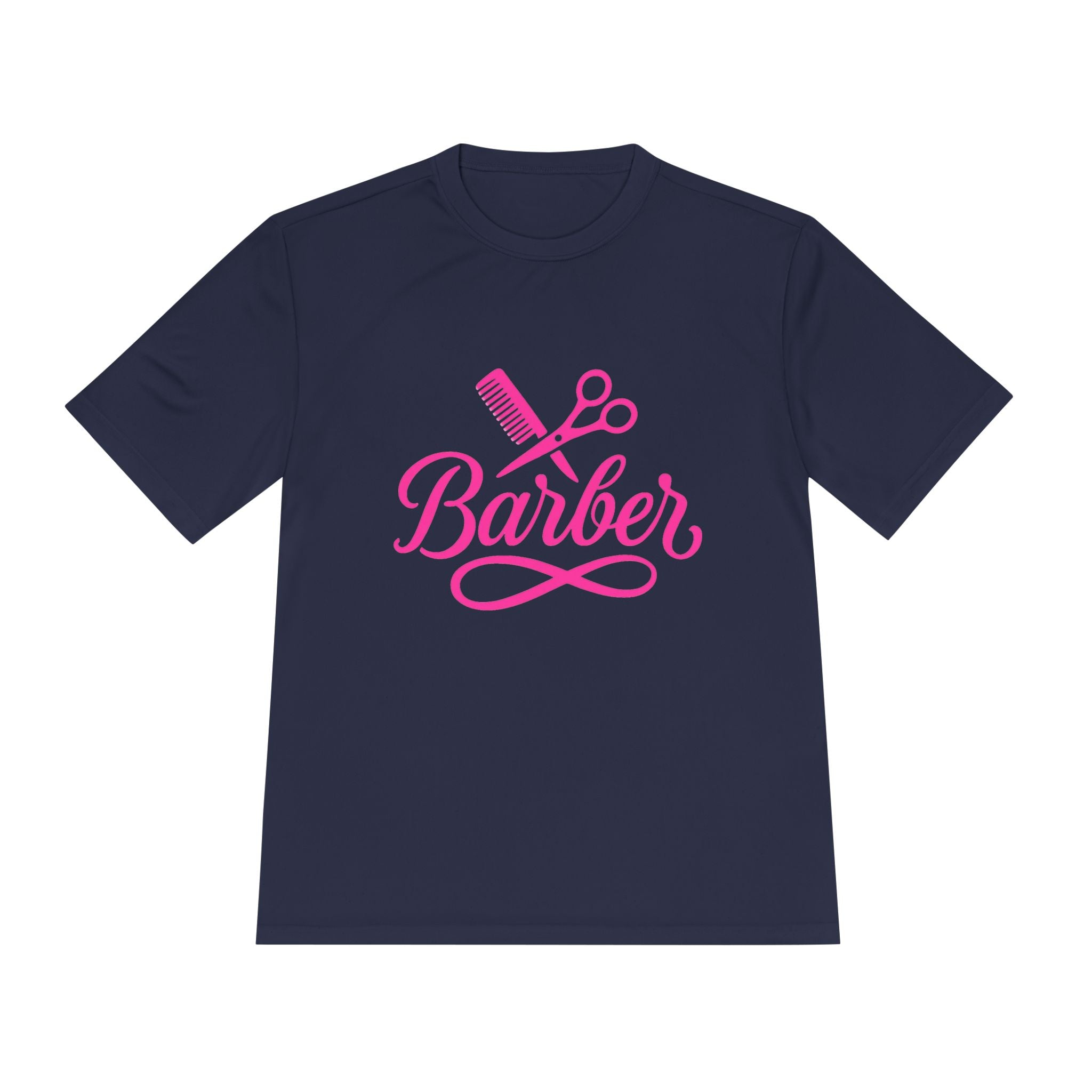 She Cuts Tee — Pink Barber/Hairstylist Graphic Moisture-Wicking Shirt
