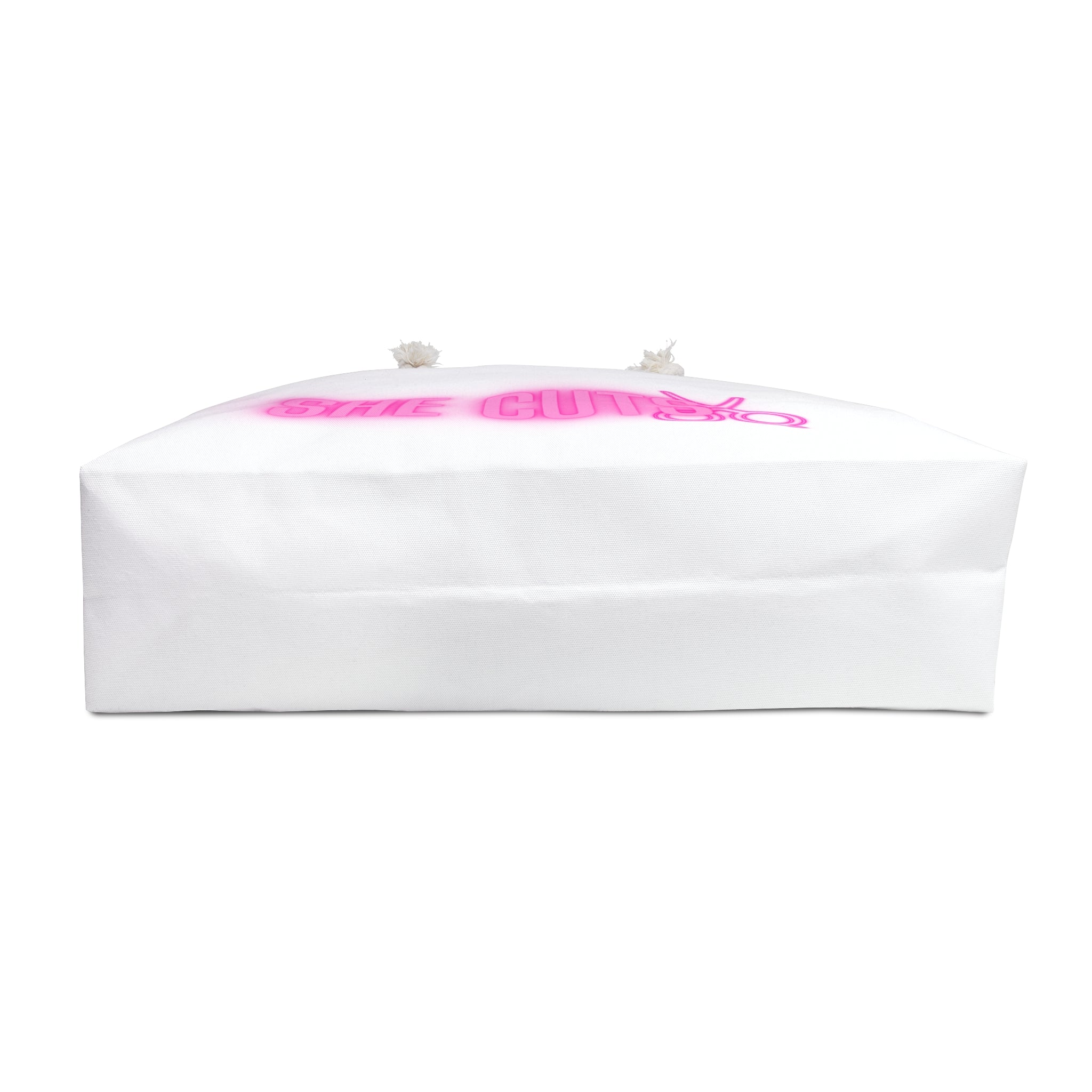 She Cuts Weekender Bag — Neon Pink Scissors Travel Tote for Hairdressers